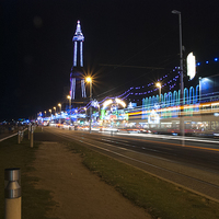 Buy canvas prints of  Light Trails @ Blackpool Tower by bryan hynd
