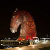 Buy canvas prints of  Kelpie at night by bryan hynd