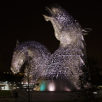 Buy canvas prints of  Kelpies by night by bryan hynd