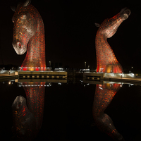 Buy canvas prints of  Kelpies Reflections by bryan hynd