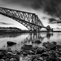 Buy canvas prints of The Rail Bridge Black & White by bryan hynd
