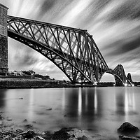 Buy canvas prints of Forth Rail Bridge Black & White by bryan hynd
