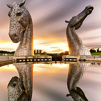 Buy canvas prints of Kelpies Sunset by bryan hynd