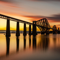 Buy canvas prints of Rail Bridge Sunset by bryan hynd