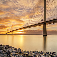 Buy canvas prints of Queensferry Sunset Portrait by bryan hynd