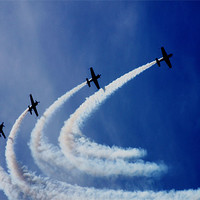 Buy canvas prints of Plane formation by Elizabeth Page