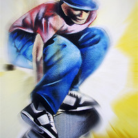 Buy canvas prints of Skateboard King by Perry Johnson