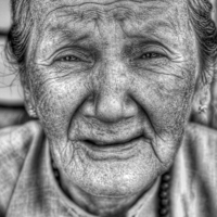Buy canvas prints of  Old lady by Perry Johnson