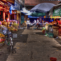 Buy canvas prints of  The market by Perry Johnson