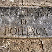 Buy canvas prints of Pollensa street sign by Perry Johnson