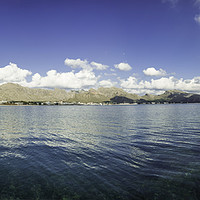Buy canvas prints of Panoramic view of the bay of Pollensa by Perry Johnson