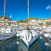 Buy canvas prints of Small boats in the port of soller by Perry Johnson