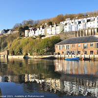 Buy canvas prints of Early morning reflections on The River Looe by Rosie Spooner