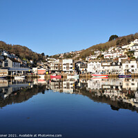 Buy canvas prints of Early morning reflections on The River Looe by Rosie Spooner