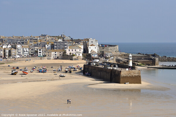 St Ives Beach and Lighthouse in Cornwall Picture Board by Rosie Spooner