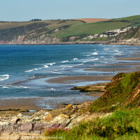 Buy canvas prints of The waves roll in at Whitsand Bay Cornwall by Rosie Spooner