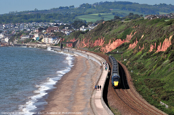 GWR train leaving Dawlish in South Devon  Picture Board by Rosie Spooner