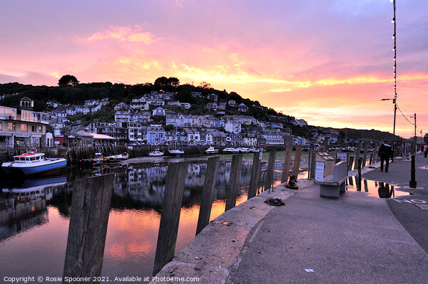 Sunset on The River Looe in Cornwall Picture Board by Rosie Spooner