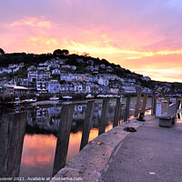 Buy canvas prints of Sunset on The River Looe in Cornwall by Rosie Spooner