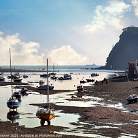 Buy canvas prints of Low tide on The River Teign at Shaldon by Rosie Spooner