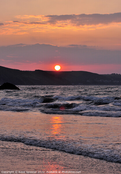 Sunrise on Looe Beach Cornwall Picture Board by Rosie Spooner
