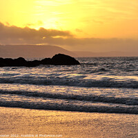 Buy canvas prints of Sunrise on Looe Beach in Cornwall by Rosie Spooner
