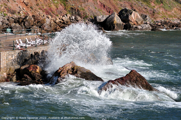 Rough sea at Ansteys Cove Picture Board by Rosie Spooner