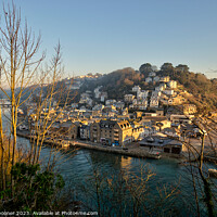 Buy canvas prints of The River and East Looe just after sunrise  by Rosie Spooner