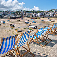 Buy canvas prints of Deckchairs at St Ives by Rosie Spooner
