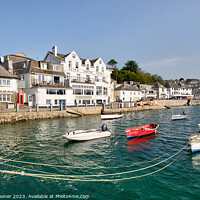 Buy canvas prints of Boats moored at St Mawes Harbour Cornwall by Rosie Spooner