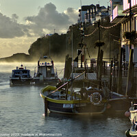 Buy canvas prints of Misty morning at Looe by Rosie Spooner