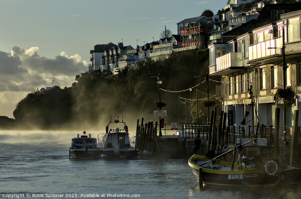 The mist rises on The River Looe Picture Board by Rosie Spooner