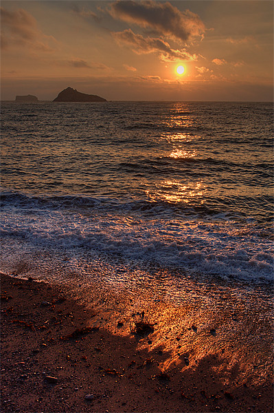 Sunrise at Meadfoot Beach Torquay Picture Board by Rosie Spooner