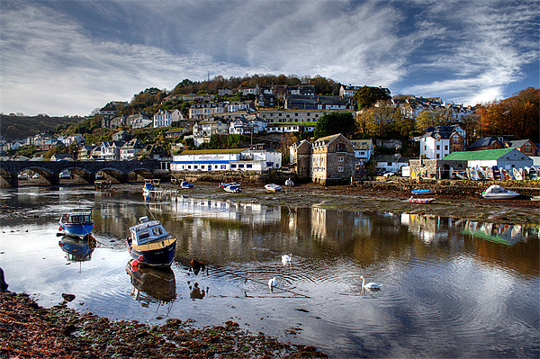 Looe River Reflections Picture Board by Rosie Spooner