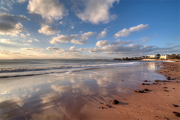 Reflections on Torre Abbey Sands Torquay Picture Board by Rosie Spooner