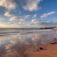 Buy canvas prints of Reflections on Torre Abbey Sands Torquay by Rosie Spooner