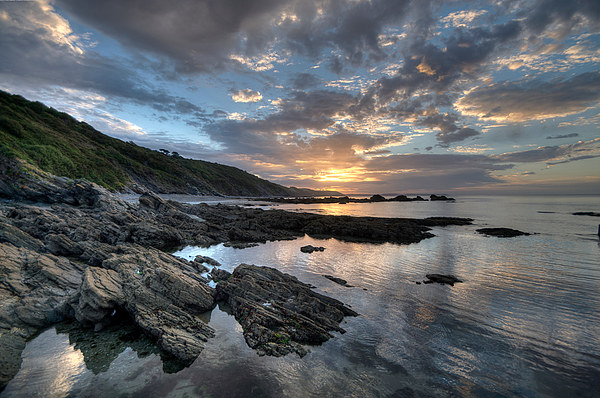 Sunrise at Millendreath Beach Looe Picture Board by Rosie Spooner