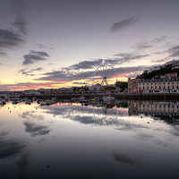 Buy canvas prints of Sunset over Torquay by Rosie Spooner