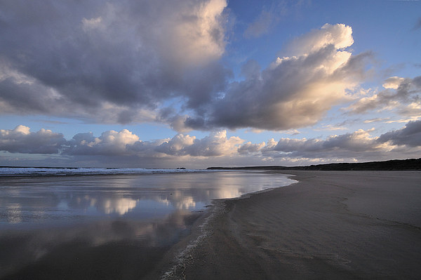 Cloud Reflections Hayle Sands Picture Board by Rosie Spooner