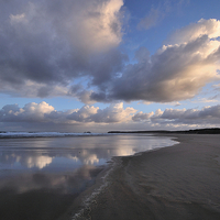 Buy canvas prints of Cloud Reflections Hayle Sands by Rosie Spooner