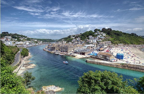 The River Looe and Town beach. Picture Board by Rosie Spooner