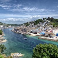 Buy canvas prints of The River Looe and Town beach. by Rosie Spooner