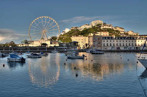 Torquay Harbour and Big Wheel Picture Board by Rosie Spooner