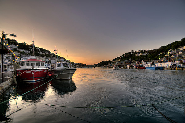  The sun goes down on the Looe River Picture Board by Rosie Spooner