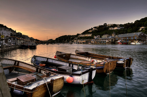  The sun goes down at Looe Picture Board by Rosie Spooner