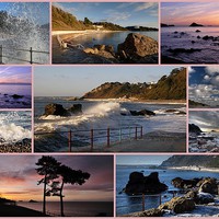 Buy canvas prints of  Meadfoot Beach Collage through the seasons by Rosie Spooner