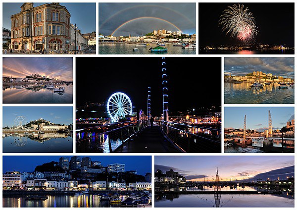  Torquay Harbour Collage  Picture Board by Rosie Spooner