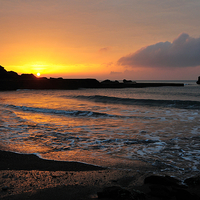 Buy canvas prints of  Millendreath Beach Looe at Sunrise by Rosie Spooner
