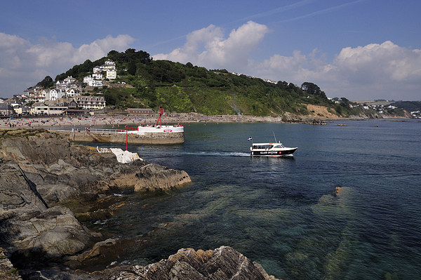  A boats heads out to sea at Looe Picture Board by Rosie Spooner