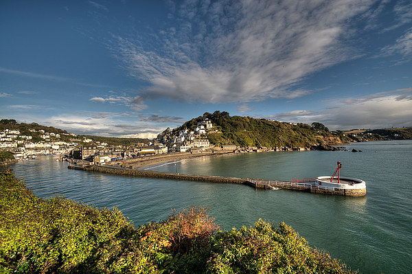  Clouds gather over Looe and the Banjo Pier early  Picture Board by Rosie Spooner